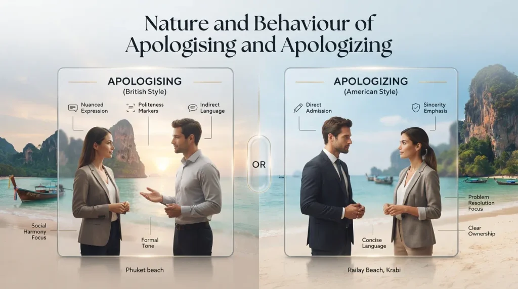 Nature and Behaviour of Apologising and Apologizing