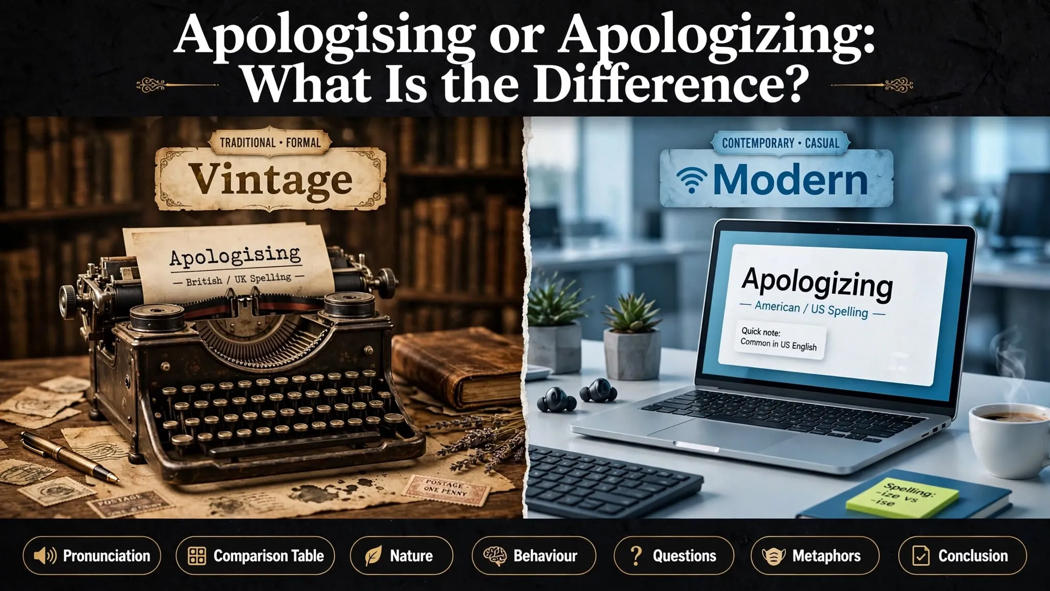apologising or apologizing