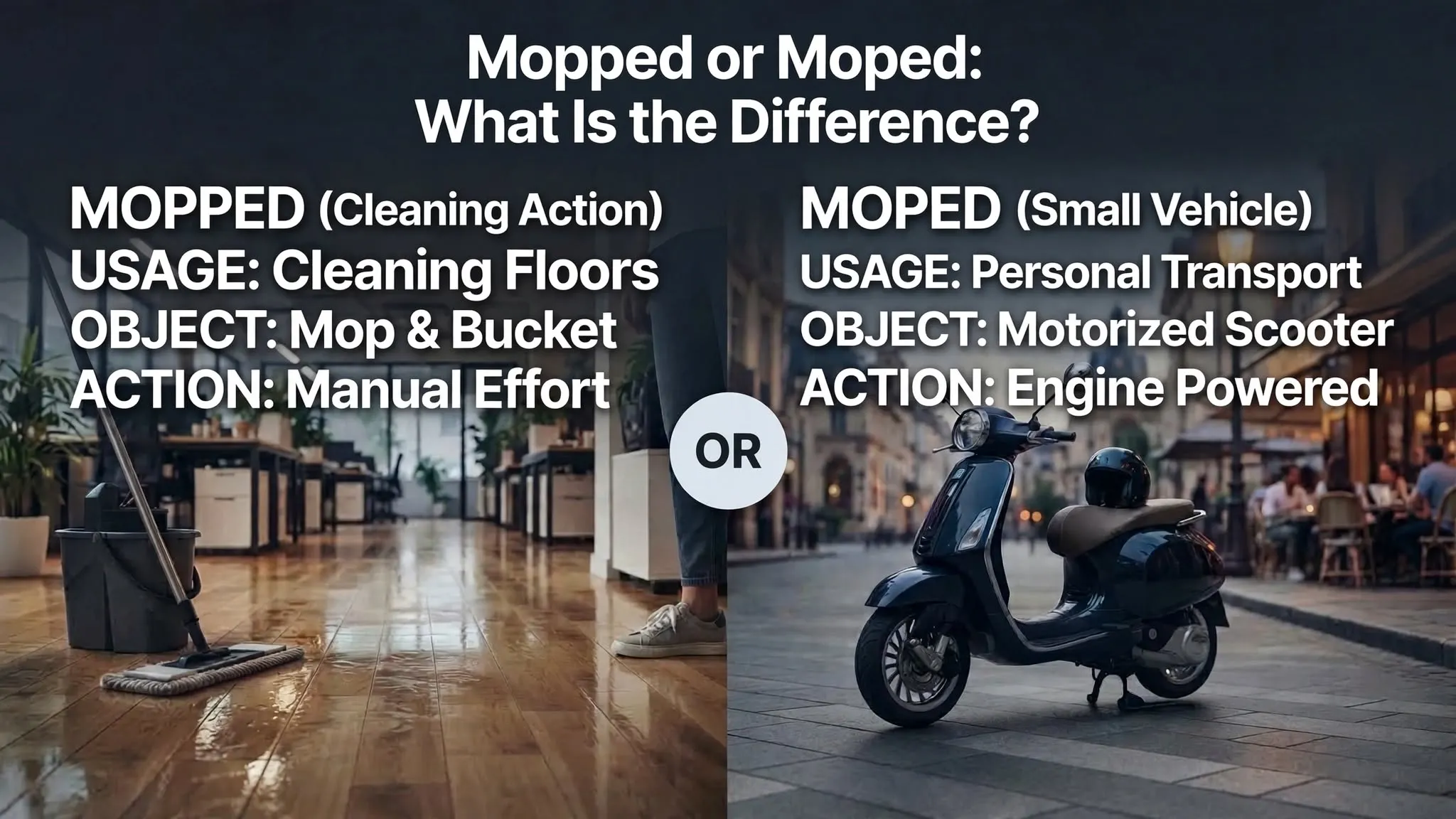 mopped or moped
