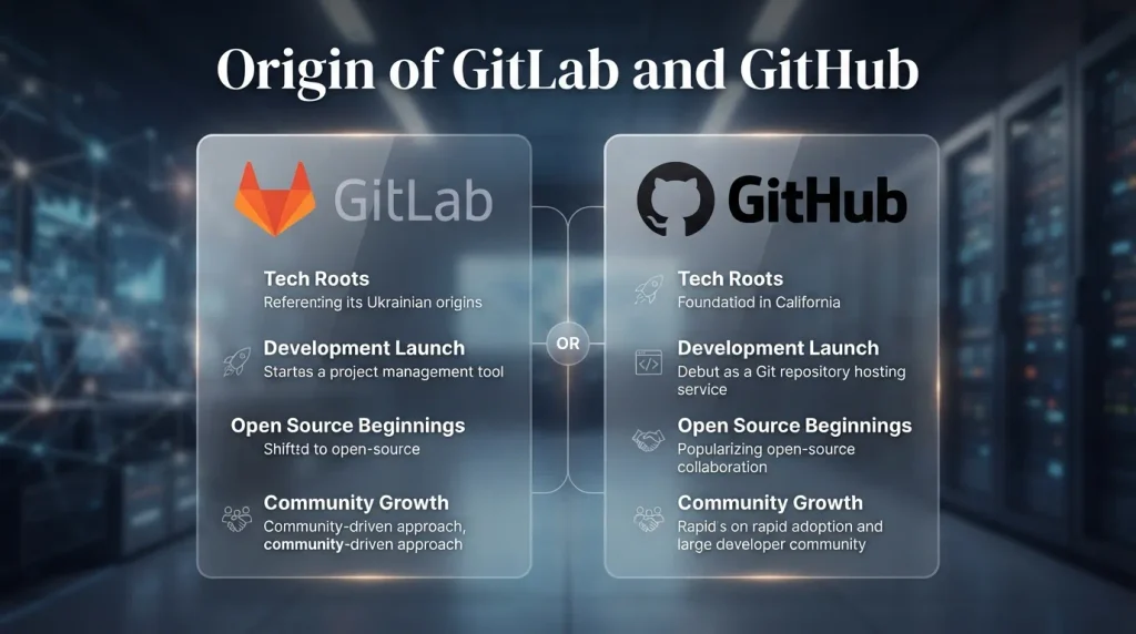 Origin of GitLab and GitHub