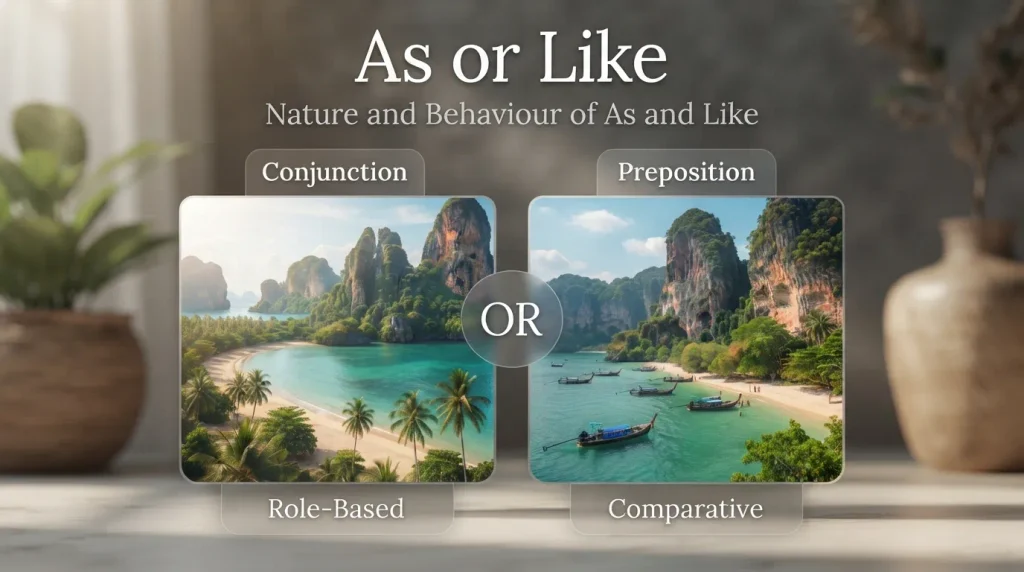 Nature and Behaviour of As and Like