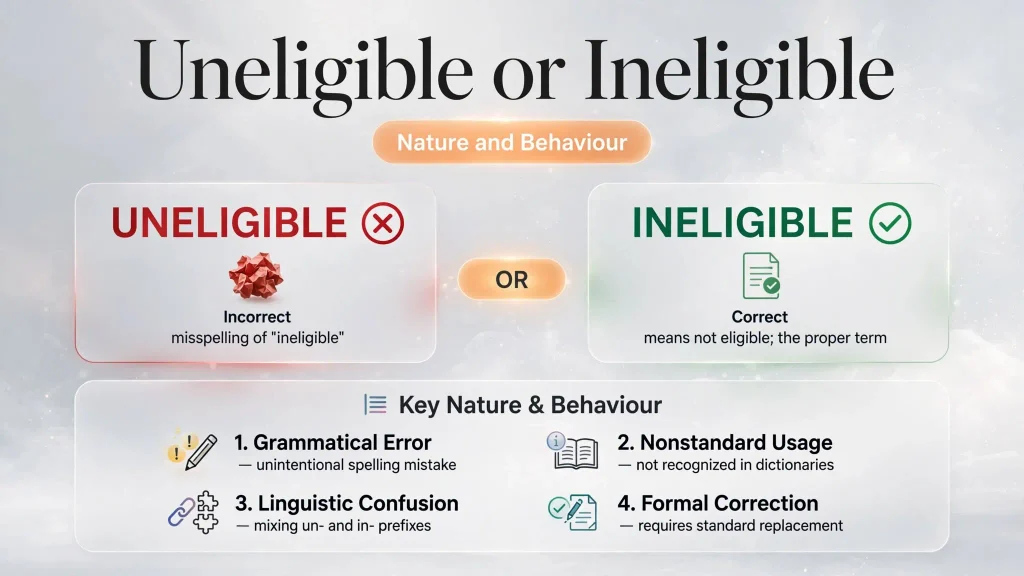 Nature and Behaviour of Uneligible and Ineligible